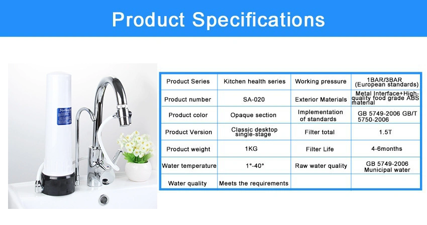 Tap Water Filter Single-Stage Single-Tube Desktop Faucet Water Purifier